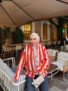HR-3593H&R ButikMZ- Dema Renkli Çizgi Desen Ceket
