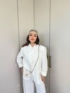 HR-1055H&R ButikPol - Sida Keten Ceket Beyaz