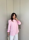 HR-1055H&R ButikPol - Sida Keten Ceket Pembe