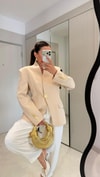 HR-0753H&R ButikReha Gold Düğmeli Ceket Somon