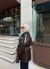 Ceket-222H&R ButikTrenç Görünümlü Lüx Deri Ceket Acı Kahve