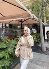 Ceket-136H&R ButikÜla Deri Ceket Bej