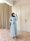 HR-1486H&R ButikAh - Ala Ön Büzgülü Elbise Bebe Mavi