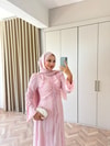 HR-1487H&R ButikAh - Ala Ön Büzgülü Elbise Pembe