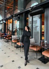 elbs-1611H&R ButikApril Düğmeli Krep Elbise Siyah