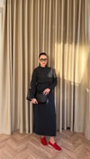 HR-3477H&R ButikBeli Lastikli Elbise Antrasit