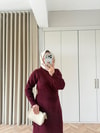 ELB-124H&R ButikBeli Lastikli Elbise Bordo