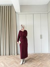 ELB-124H&R ButikBeli Lastikli Elbise Bordo