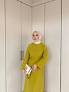 elbs-1725H&R ButikBella Elbise Yağ Yeşili