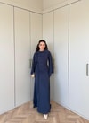 HR-0953H&R ButikCho- Danla Ön Büzgülü Elbise İndigo