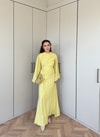HR-0953H&R ButikCho- Danla Ön Büzgülü Elbise Sarı