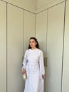 HR-0955H&R ButikCho- Danla Ön Büzgülü Elbise Lila