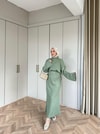 elbs-961H&R ButikDora İspanyol Kol Triko Elbise Çağla