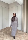 elbs-971H&R ButikDora İspanyol Kol Triko Elbise Kül Kahve