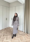 elbs-971H&R ButikDora İspanyol Kol Triko Elbise Kül Kahve