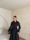 HR-0840H&R ButikDuq- Fida Örgü Detaylı Elbise Siyah