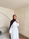 HR-0840H&R ButikDuq- Fida Örgü Detaylı Elbise Beyaz