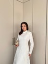 ELB-241H&R ButikDuq-Kesa Dantel Elbise Beyaz