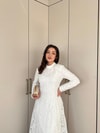 ELB-241H&R ButikDuq-Kesa Dantel Elbise Beyaz