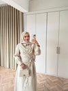 HR-0399H&R ButikDuq- Kezla Düğmeli Elbise Bej