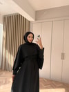 ELB-182H&R ButikDuq-Stella Pelerin Yaka Elbise Siyah