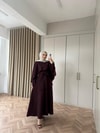 ELB-186H&R ButikDuq-Stella Pelerin Yaka Elbise Mürdüm