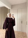 ELB-186H&R ButikDuq-Stella Pelerin Yaka Elbise Mürdüm