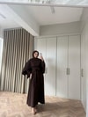 ELB-183H&R ButikDuq-Stella Pelerin Yaka Elbise Kahve