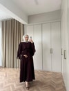 ELB-186H&R ButikDuq-Stella Pelerin Yaka Elbise Mürdüm