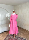 ELB-080H&R ButikEkansa Krep Elbise Pembe