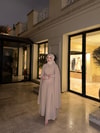 ELB-112H&R ButikEli Pelerinli Elbise Bej