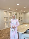 elbs-1705H&R ButikElo Desenli Elbise Pembe
