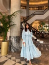 ELB-139H&R ButikFus- Aura Kat Detaylı Saten Ebise Bebe Mavi