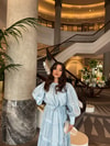 ELB-139H&R ButikFus- Aura Kat Detaylı Saten Ebise Bebe Mavi
