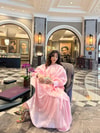 ELB-138H&R ButikFus- Aura Kat Detaylı Saten Ebise Pembe