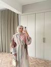 HR-0206H&R ButikFuş-Awqa Renkli Elbise Pembe