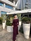 ELB-095H&R ButikFuş-Dantel Elbise Bordo