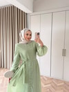 HR-0061H&R ButikFus- Exna Taşlı Elbise Açık Yeşil