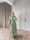 HR-0061H&R ButikFus- Exna Taşlı Elbise Açık Yeşil
