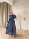 HR-0061H&R ButikFus- Exna Taşlı Elbise İndigo