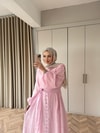HR-0061H&R ButikFus- Exna Taşlı Elbise Pembe