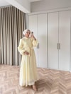 HR-0061H&R ButikFus- Exna Taşlı Elbise Sarı