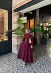 HR-0903H&R ButikHawa Bel Bağlamalı Elbise Bordo