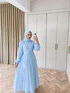 HR-2745H&R ButikHen- Belami Çizgi Detaylı Modal Elbise Bebe Mavi