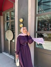HR-0576H&R ButikHen- Diyar Balon Elbise Mürdüm