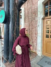 HR-0568H&R ButikHen- Elara Şifon Elbise Bordo