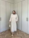 HR-0136H&R ButikHen-Tesi Katkat Elbise Ekru