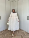 HR-0136H&R ButikHen-Tesi Katkat Elbise Ekru