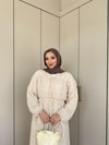HR-0136H&R ButikHen-Tesi Katkat Elbise Ekru
