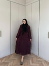 HR-0136H&R ButikHen-Tesi Katkat Elbise Mürdüm